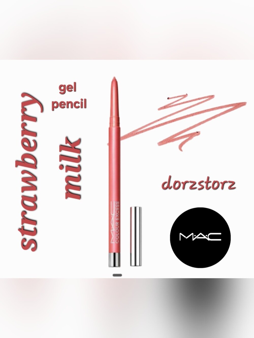 MAC • Gel Pencil Eyeliner • STRAWBERRY MILK • Pink Liner • .01 oz • New in box